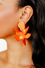 Flora Earrings in Orange