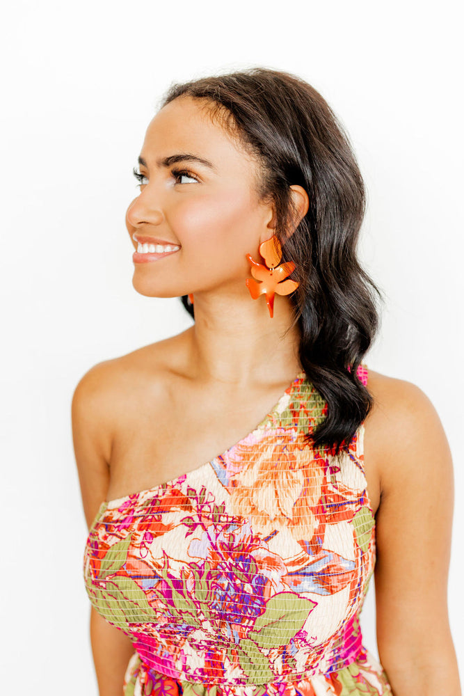 Flora Earrings in Orange
