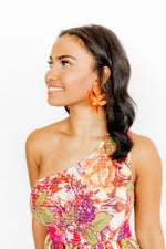Flora Earrings in Orange