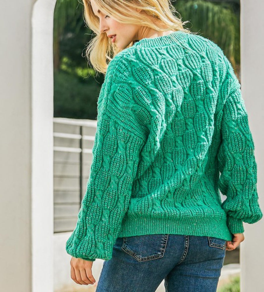 Jolly Good Green Knit Sweater