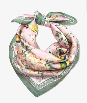 Green and Yellow Bird Scarf