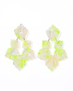 Michelle Earrings- Neon Yellow Clouds