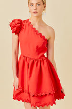 Firecracker Red Scalloped Dress