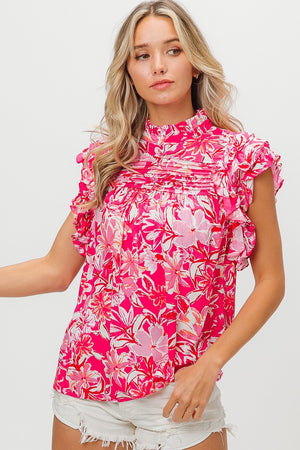 Pink Floral Bouquet Top