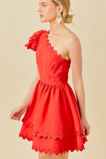 Firecracker Red Scalloped Dress