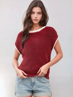 The Tess Knit in Maroon