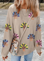 Gobble Gobble Sequin Corded Tee