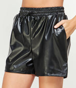 In Season Faux Leather Shorts- Black