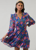 Blue Harvest Bloom Mini Dress