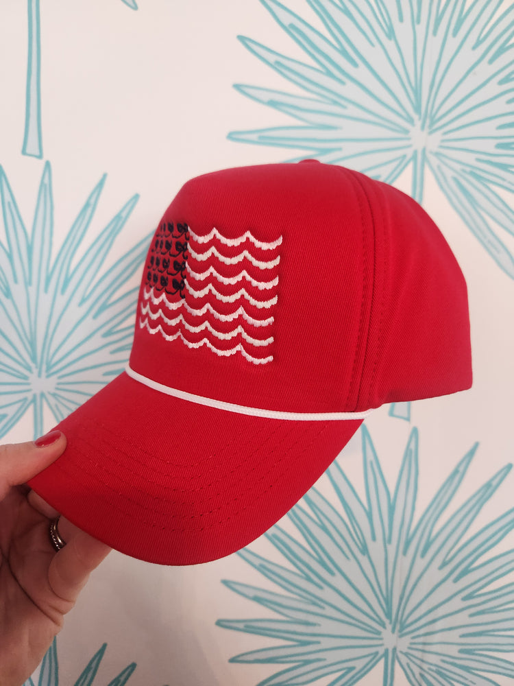 Red, White and Bow Trucker Hat
