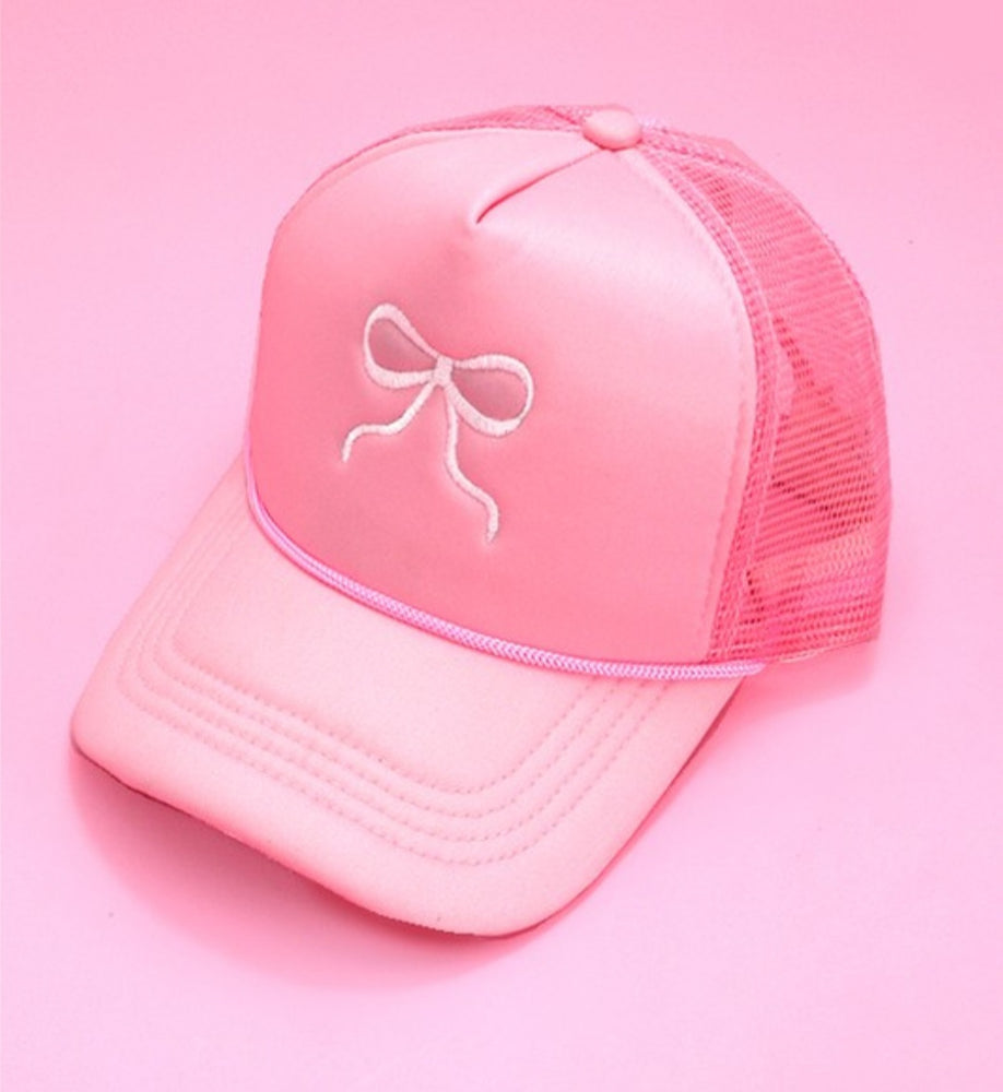 Bow Trucker Hat- Pink