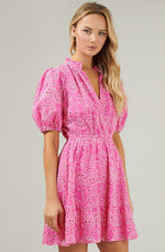 Pink Cabana Eyelet Dress