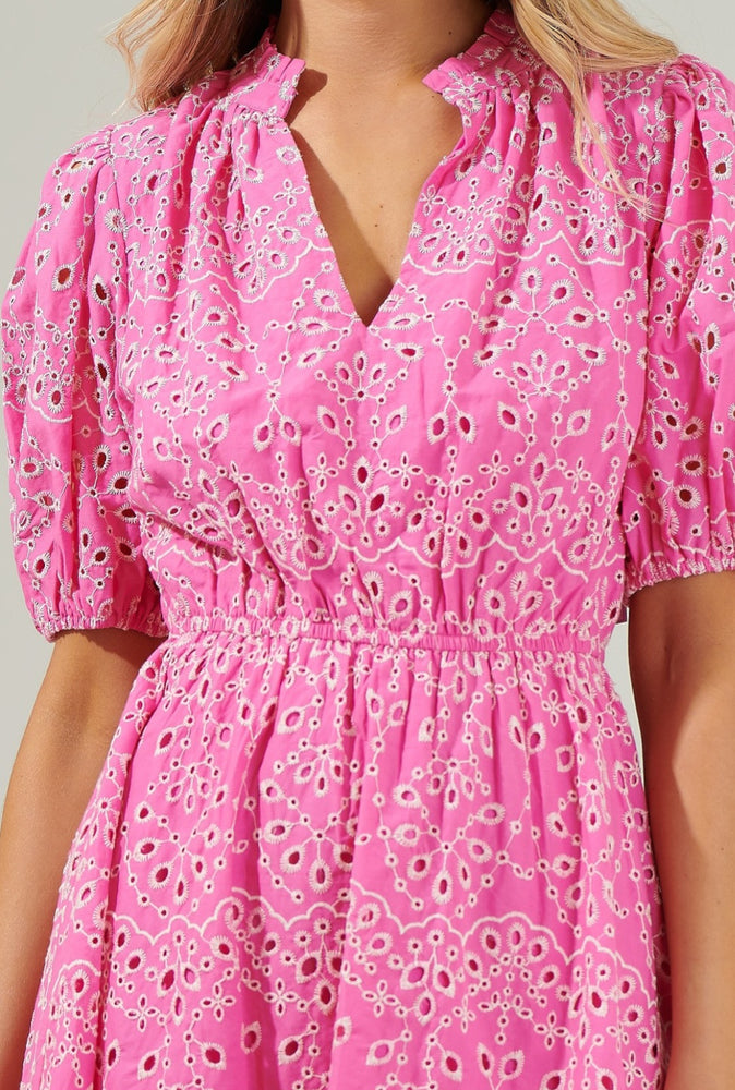 Pink Cabana Eyelet Dress