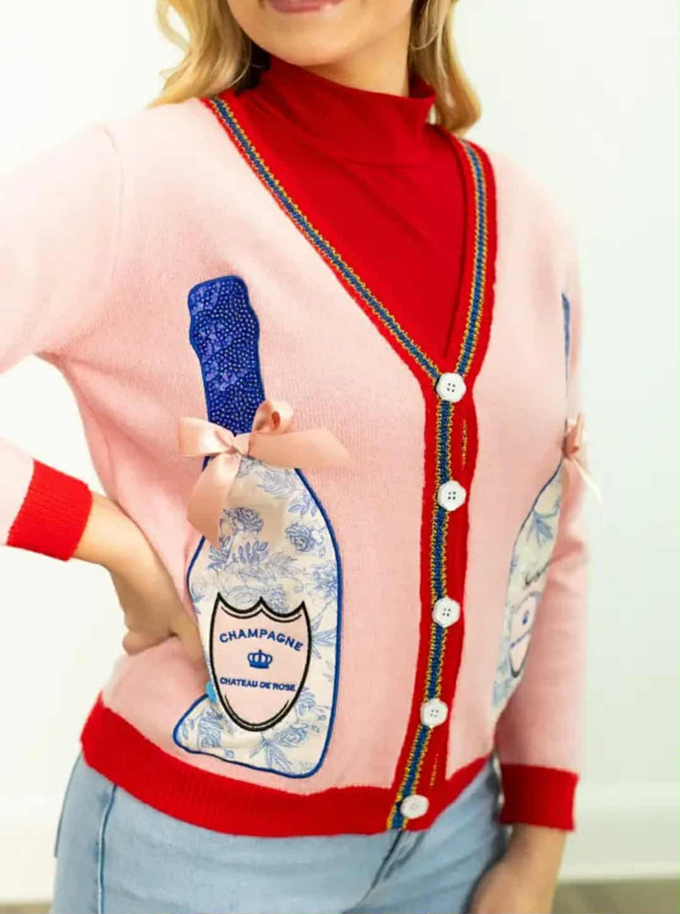 Pop the Champagne Christmas Cardigan