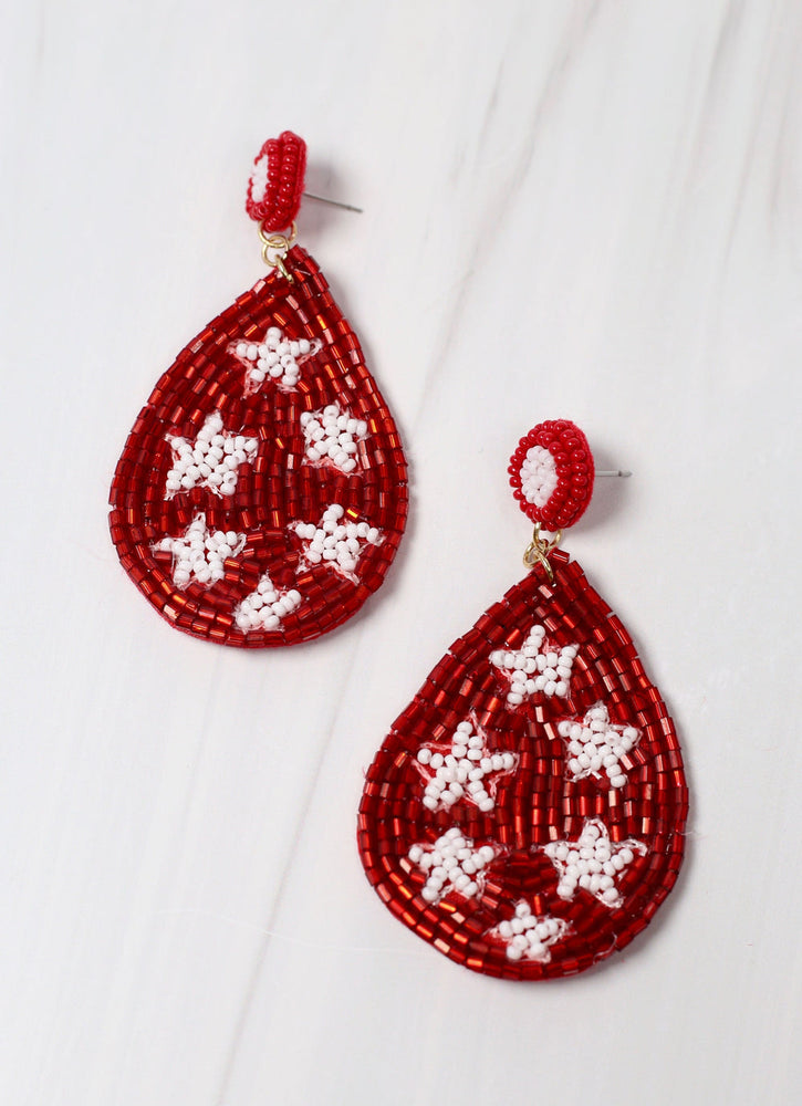 Crimson Star Earrings