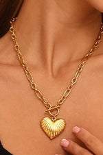 Golden Heart Charm Necklace