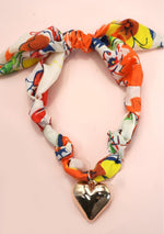 Sunset Heart Scarf‑Charm Necklace