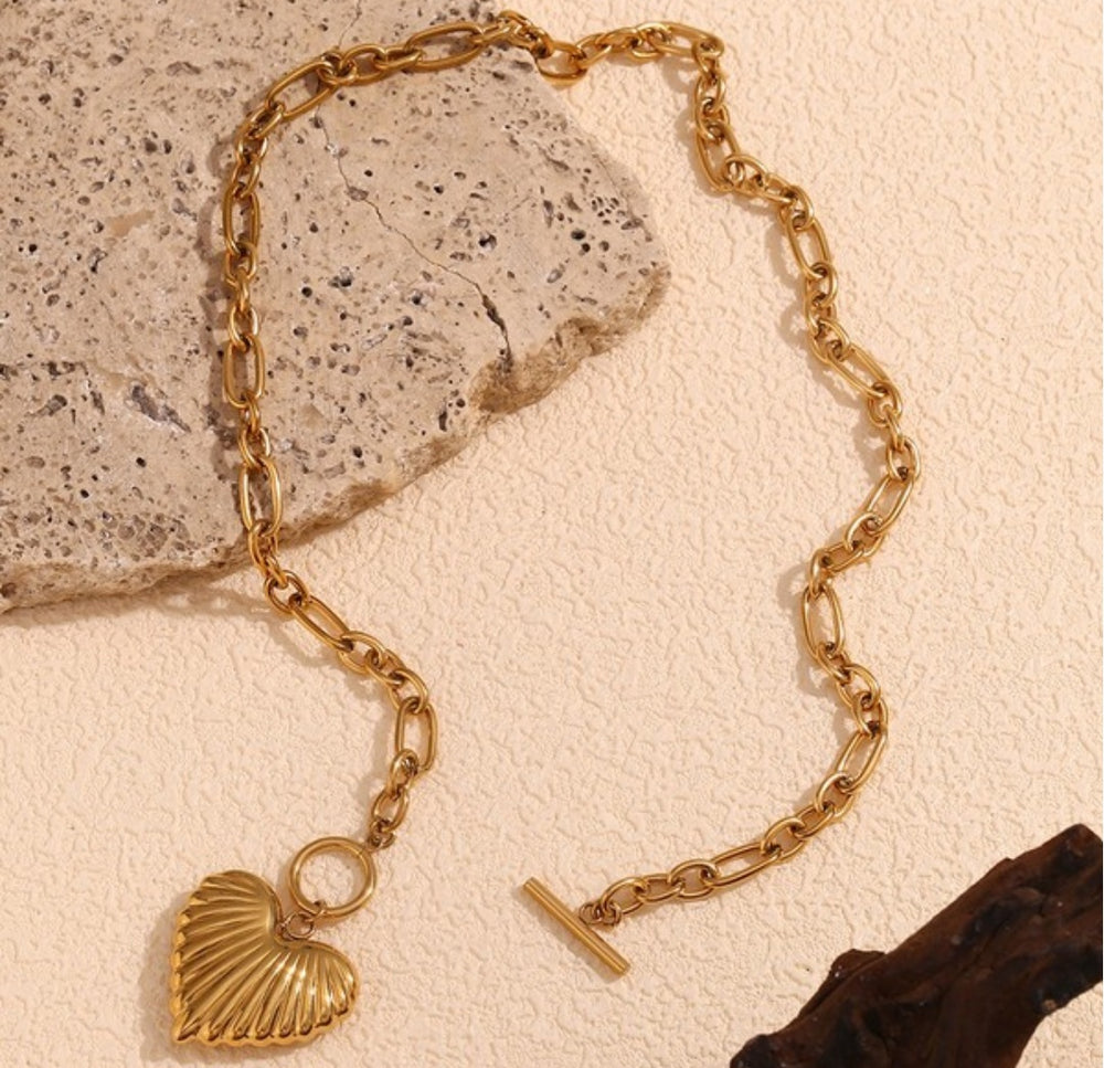Golden Heart Charm Necklace
