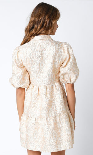 GOLD JACQUARD DRESS