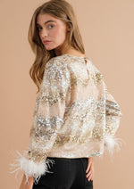 Sparkle and Shine Feather Top