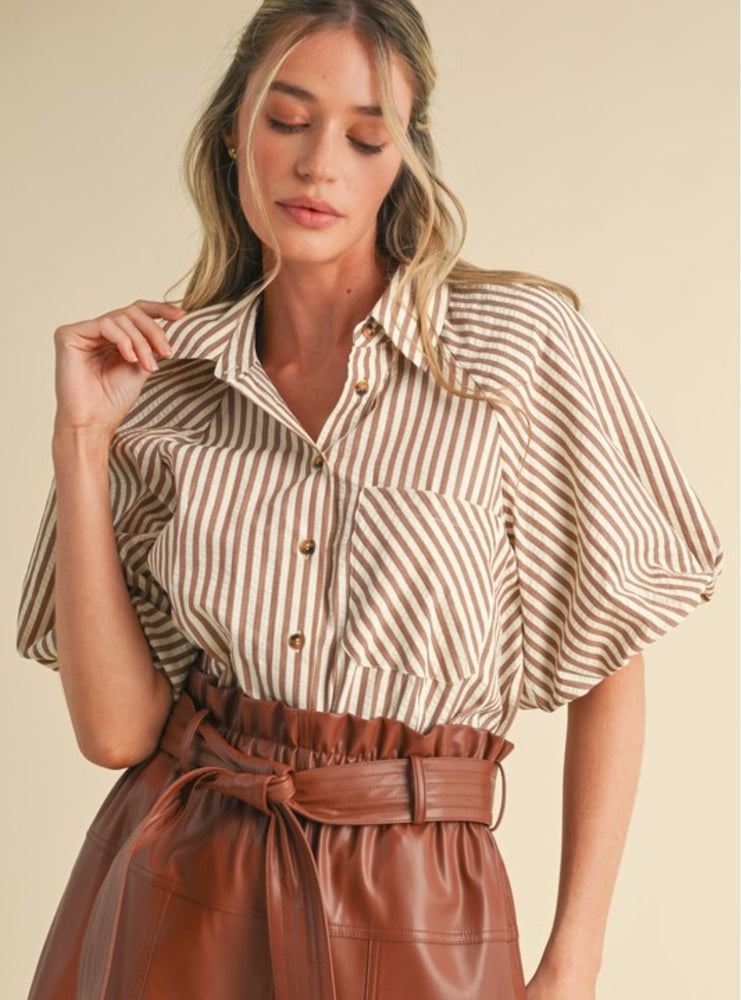 The Pecan Stripe Top