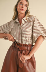 The Pecan Stripe Top