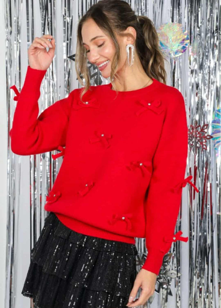Red Bow Sweater