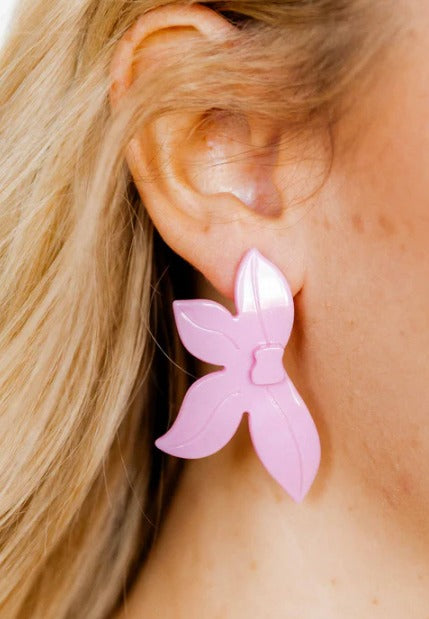 Pink Peony Earrings