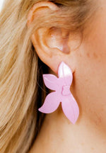 Pink Peony Earrings