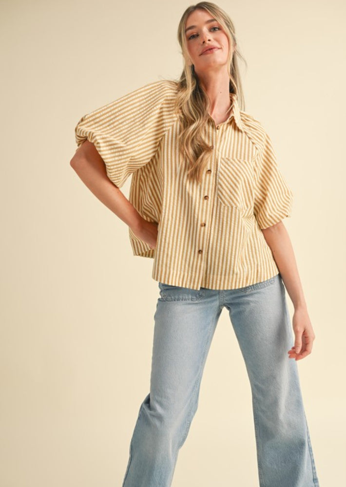 Harvest Stripes Button Down Top
