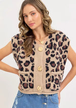 The Samantha Vest in Leopard Print