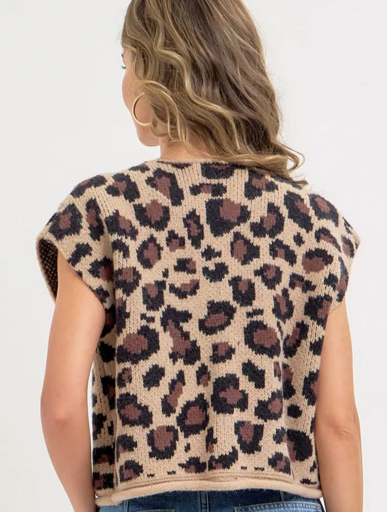 The Samantha Vest in Leopard Print