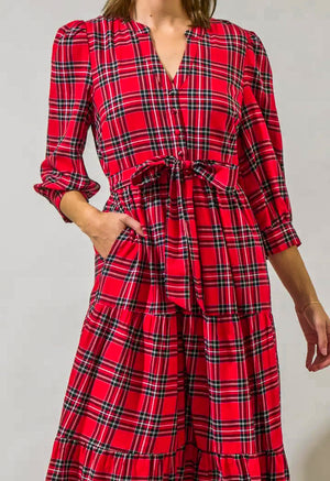 Holly Jolly Tartan Christmas Dress