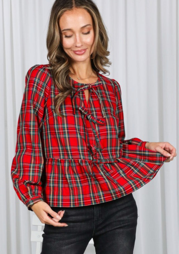 Christmas Cheer Peplum Top