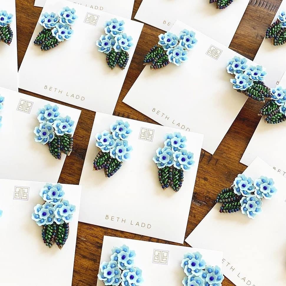 Blue Hydrangea Earrings