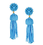 Teal Tassel Earrings