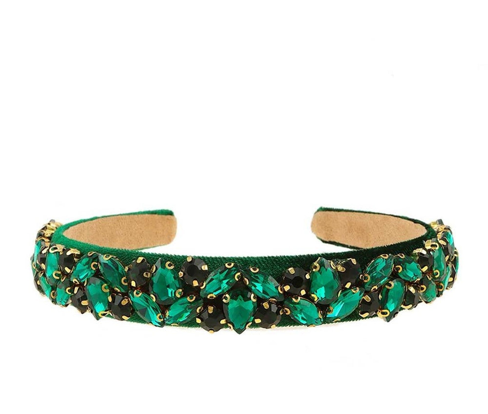 Belle Headband in Emerald Green