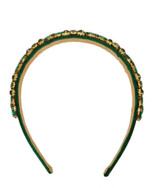 Belle Headband in Emerald Green