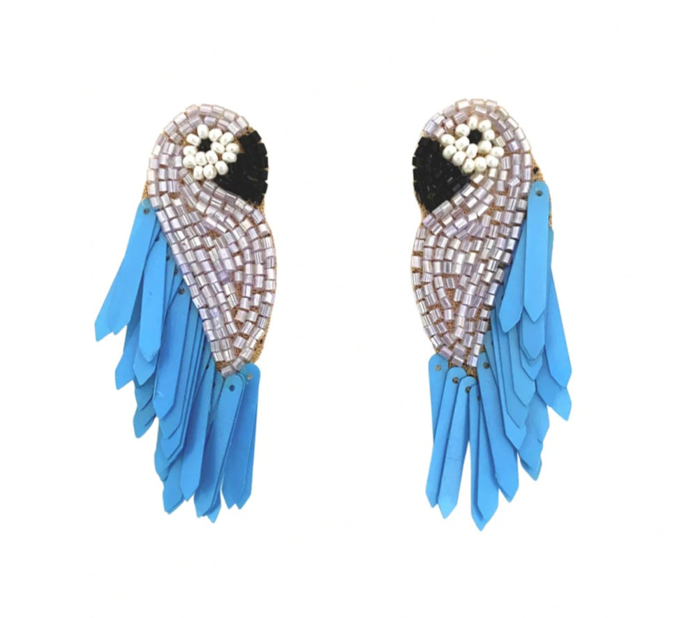 Blue Parrot Earrings