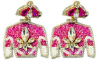 Rhinestone Derby Jersey Earrings