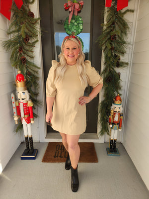 Hint of Gold Shirt Dress