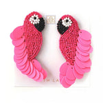 Pink Parrot Earrings